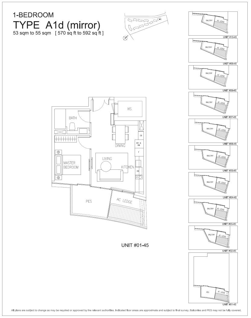 Corals at Keppel Bay 1 Bedroom Floor Plan 4