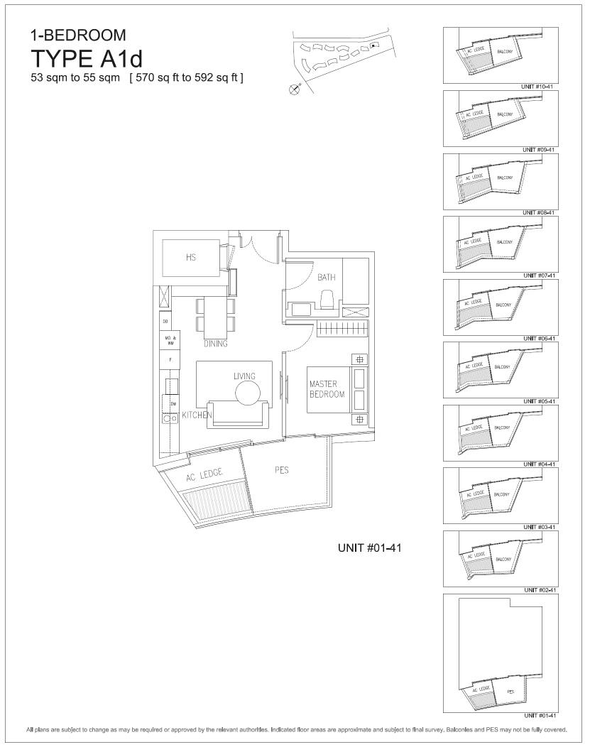 Corals at Keppel Bay 1 Bedroom Floor Plan 5