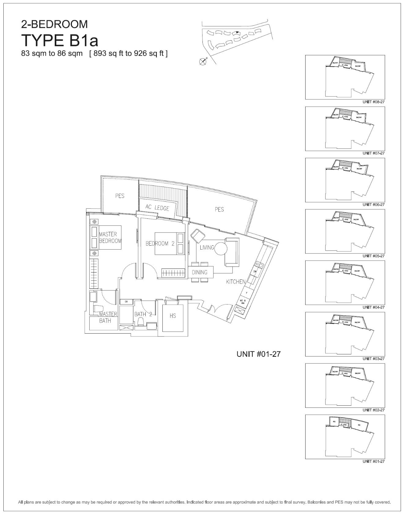 Corals at Keppel Bay 1 Bedroom Floor Plan 6
