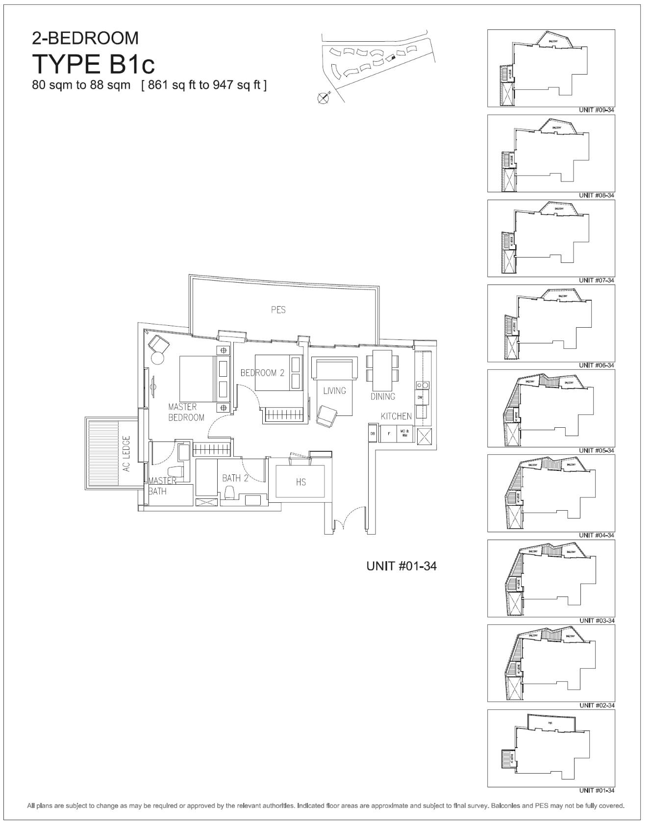 Corals at Keppel Bay 1 Bedroom Floor Plan 8