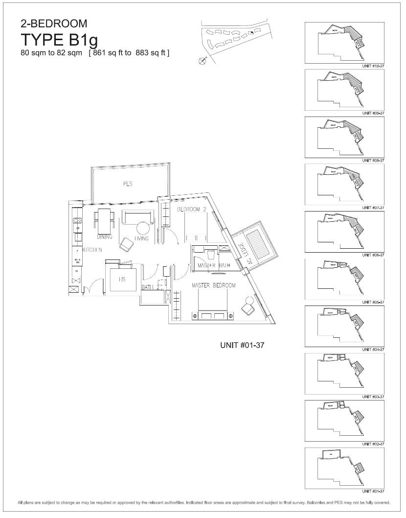 Corals at Keppel Bay 1 Bedroom Floor Plan 12