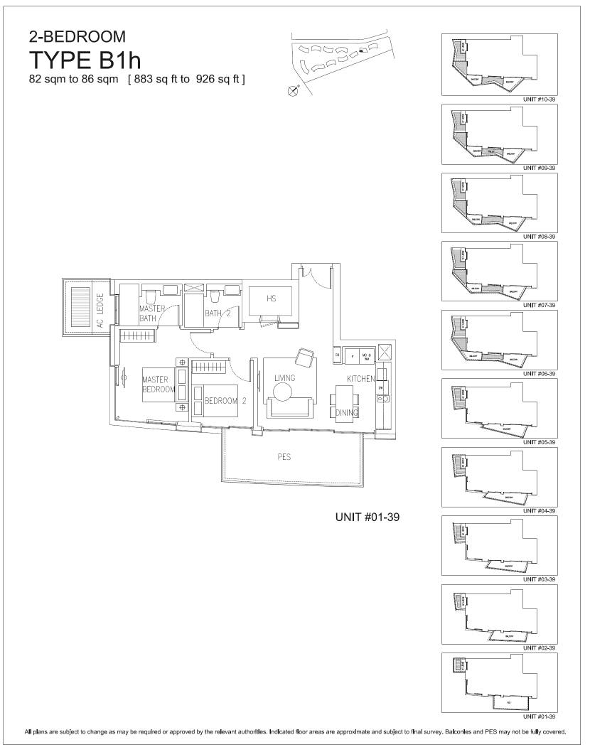 Corals at Keppel Bay 1 Bedroom Floor Plan 13