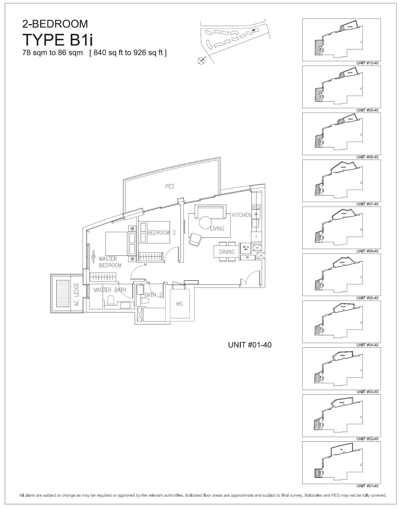 Corals at Keppel Bay 1 Bedroom Floor Plan 14