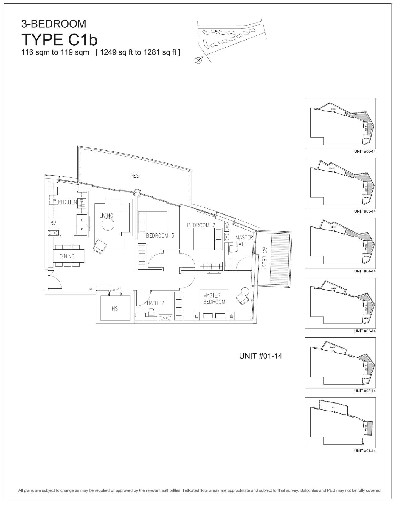 Corals at Keppel Bay 1 Bedroom Floor Plan 20